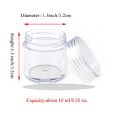 8Pcs 10Ml/0.35Oz Clear Acrylic Empty Paint Container Mini Paints Pot Slime Containers Paint Slime Cup Airtight Paints Storage Bead Craft Storage Container With Lids For Kid Classroom Art Craft