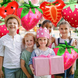 16Pcs Gaint Strawberry Balloons, Cute Fruit Strawberry Foil Balloons for Fruit Themed Birthday Summer Wedding Baby Shower Party Decorations