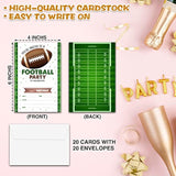 Football Birthday Invitations, Double-Sided Fill In Invitations, 20 Cards With 20 Envelopes - Party Favors & Decorations