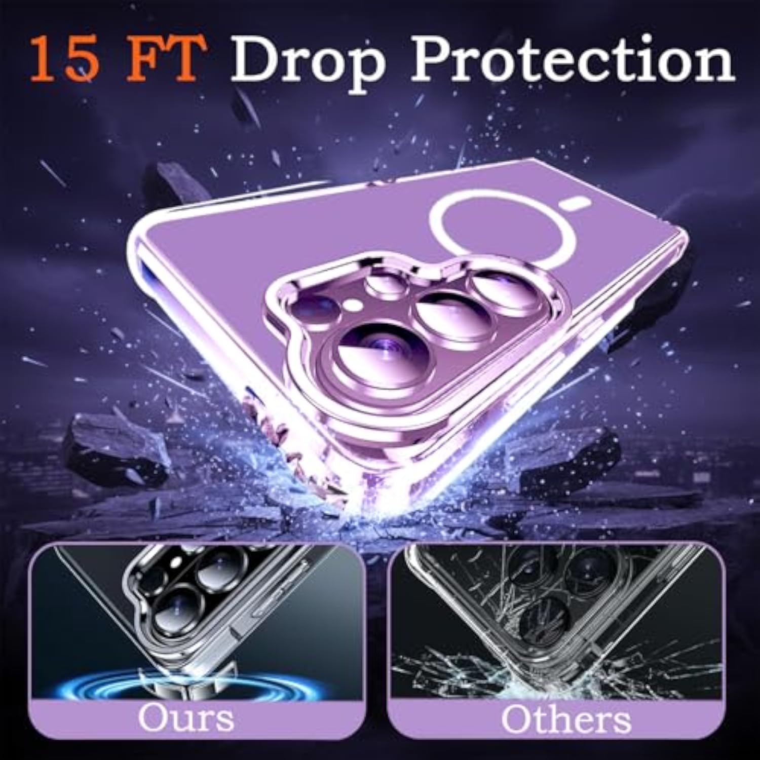 Samsung Galaxy S26 Ultra 5G Clear Magnetic Phone Case with Camera Protection and Privacy Screen Protector