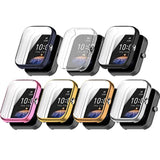 Screen Protector Case for Amazfit Bip 3/Bip 3 Pro Watch TPU Slim Case Cover with Plating Metal Color Frame and 3D Full Coverage Shell Protective for Bip 3/Bip 3 Pro SmartWatch (7 Colours)