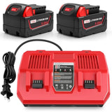 5.5Ah M18 Battery Replacement For Milwaukee M18 Battery 48-11-1812 48-11-1820 48-11-1840 48-11-1850 48-11-1852 48-11-1862 Compatible With Milwaukee 18V Battery (2 Pack)