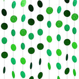 Glitter Green Paper Garland Circle Dot Banner 40ft Party Decorations