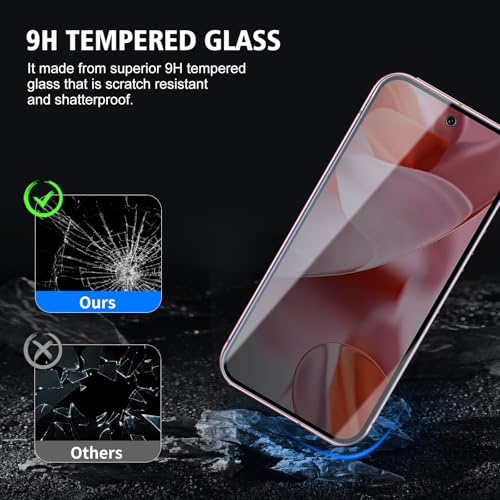 2 Pack for Google Pixel 9/Pixel 9 Pro Privacy Screen Protector, Anti Spy Tempered Glass 9H Hardness Film, Scratch Resistant