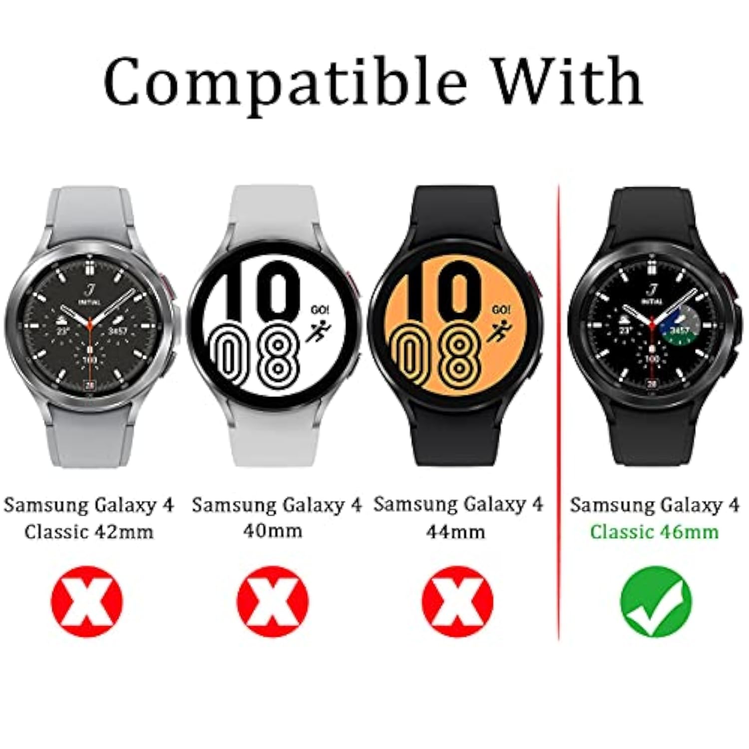 4-Pack For Samsung Galaxy Watch 4 Classic 46Mm Tempered Glass Screen Protector For Galaxy Watch 4 Classic 46Mm Smartwatch [2.5D 9H Hardness] [Anti-Scratch]