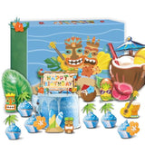 252 Pcs Luau Birthday Party Decorations, Hawaiian Party Decorations Pack, Tropical Party Supplies,Balloon Arch, "Aloha" "Happy Birthday" Banner, Artificial Leaves,Cake Topper, Table Skirt