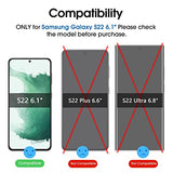 Screen Protector For Samsung Galaxy S22 5G 6.1 Inch [100% Fingerprint Id Compatible] With Tempered Glass Camera Lens Protector And Easy Installation Tray, Hd Clear, Hybrid Film, 2+2 Pack