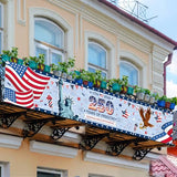 USA Large Backdrop Banner Flag for 250th Anniversary Decorations, 9.8 x 2ft American Fabric Background Banner for Independence Day, 4th of July, Home Yard Fence Garden Bar Decor