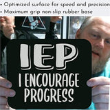 Teacher Mousepad Teaching 9" Mousemat - Iep I Encourage Progress Special Education Teacher Gift Idea Office Poster Black Computer Mouse Mat Mouse Pad