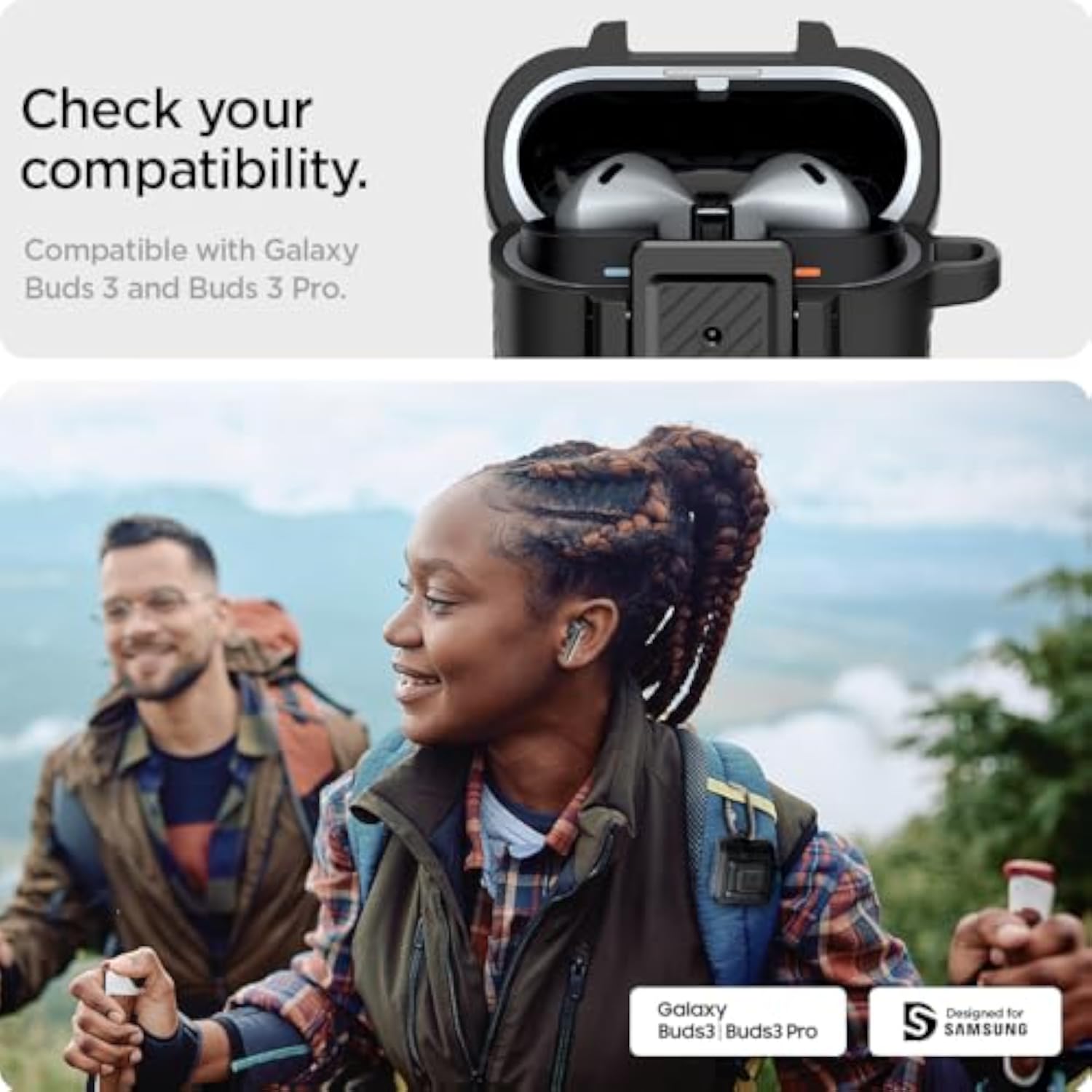Spigen Lock Fit Protective Case for Galaxy Buds3, Buds3 Pro & 3 FE (2024/2025)
