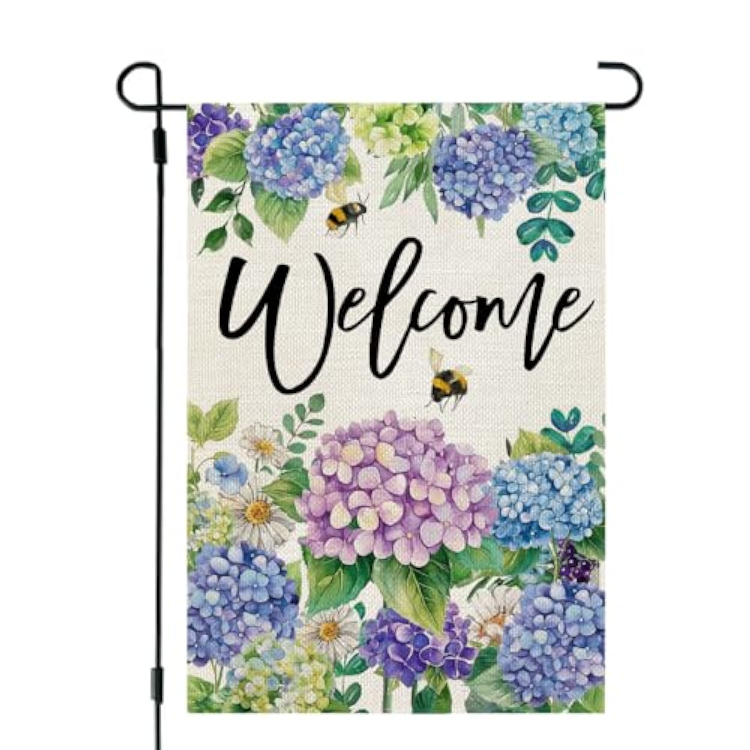 Spring Garden Flag Floral Hydrangea Double Sided 12X18 Inches Small Burlap Welcome Holiday Seasonal Yard Decoration For Outside Porch Cf1751-12