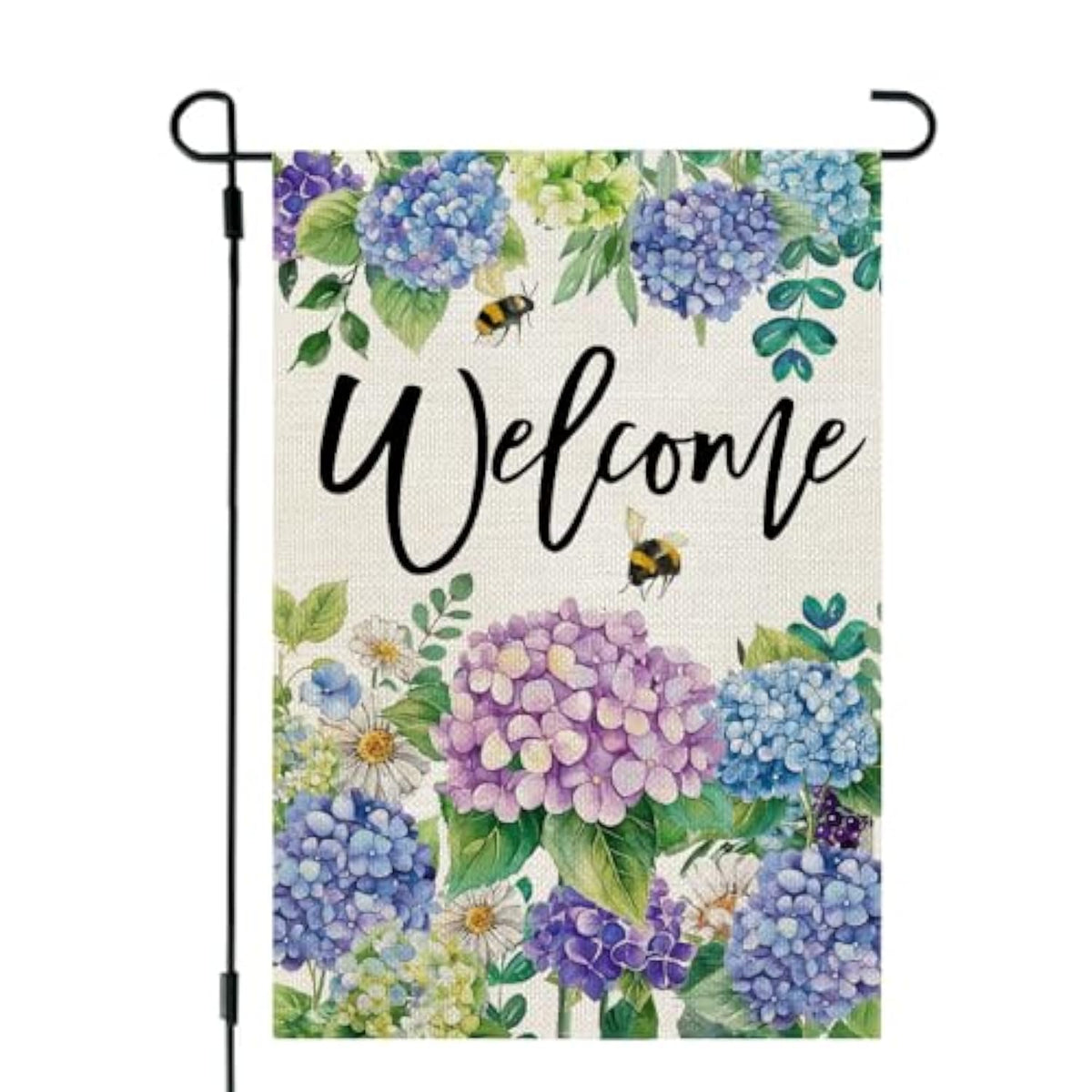 Spring Garden Flag Floral Hydrangea Double Sided 12X18 Inches Small Burlap Welcome Holiday Seasonal Yard Decoration For Outside Porch Cf1751-12
