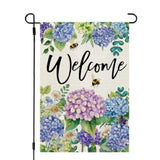 Spring Garden Flag Floral Hydrangea Double Sided 12X18 Inches Small Burlap Welcome Holiday Seasonal Yard Decoration For Outside Porch Cf1751-12