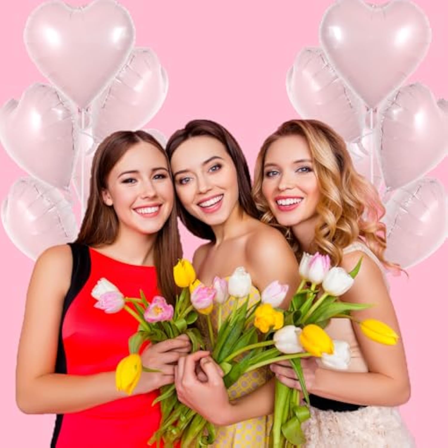 30Pcs 18 Inch Baby Pink Heart Balloons Pastel Pink Heart Shape Foil Mylar Balloons Decoration For Birthday Valentine'S Day Wedding Bridal Shower Anniversary Engagement Party Supplies