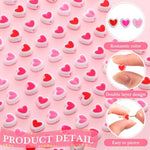 600 Pcs Heart Beads Double Heart Spacer Beads For Jewelry Making Bracelet 8Mm Colorful Love Mixed Flat Loose Pony For Diy Crafts Necklace Keychain Earring(Inner Color)