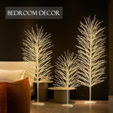 Lighted White Tree With Timer And Dimmer 4Ft 576 Led Fairy Lights, Twig Tree With Lights For Home Room Thanksgiving Christmas Holiday Decoration