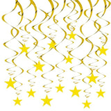 15PCS Gold Star Hanging Swirl Decorations for Graduation, Baby Shower & Wedding