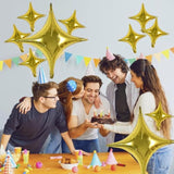 30Pcs 26In&10In Star Balloons Large Gold Four Pointed Star Shape Foil Balloons Mini Star Mylar Balloons For Birthday Wedding Baby Shower Anniversary Engagement Party Decorations Supplies
