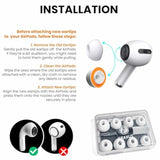 Memory Foam Ear Tips For Airpods Pro And Airpods Pro 2 With Silicone Shield. Comfortable | Secure | Better Noise Cancellation | Replacement Buds | Case With Cleaner Kit | 4 Sizes Xs/S/M/L