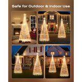 Christmas Cone Tree Light, 7.5Ft 295 Led Light Show Christmas Tree With 8 Modes Timer Remote, Dimmable Artificial Christmas Tree For Porch Yard Patio Indoor Outdoor Xmas Holiday Decor, Warm White
