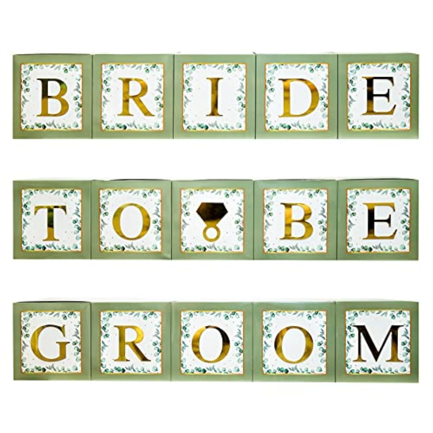 101PC Green Bridal Shower Décor Set – Letter Boxes & Balloons for Wedding or Engagement