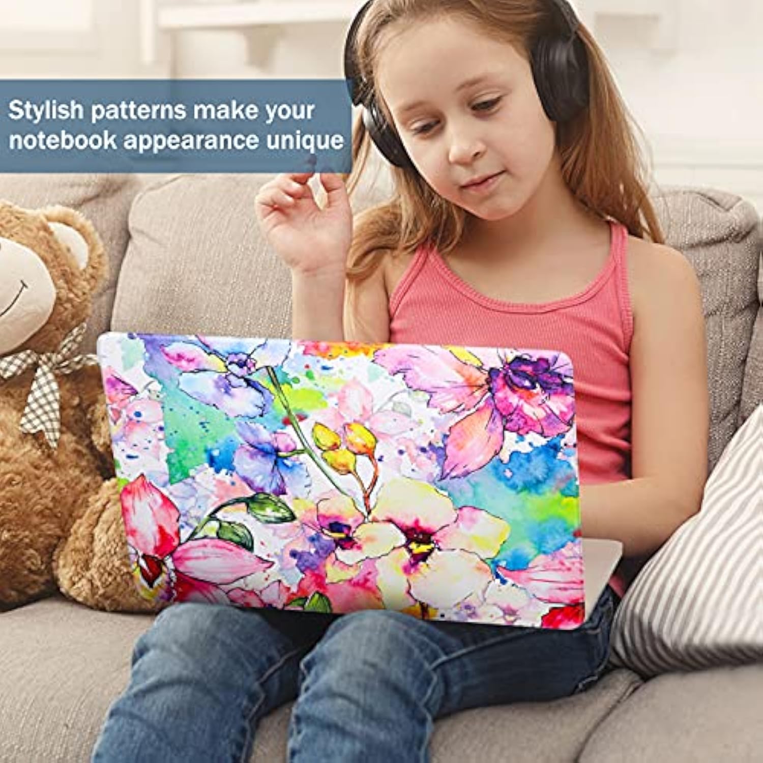 Laptop Skin Sticker Decal 12 13 13.3 14 15 15.4 15.6 Inch Personalized Universal Notebook Vinyl Skin Stickers Cover Art Decal Computer Protector (Flowers)