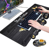 Large Gaming Mouse Pad, Keyboard Wrist Rest Pad + Mouse Wrist Pad + Coaster Set Extended Waterproof Non-Slip Table Mat Suitable For Home Office - Stay Positive Work Hard And Make It Happen