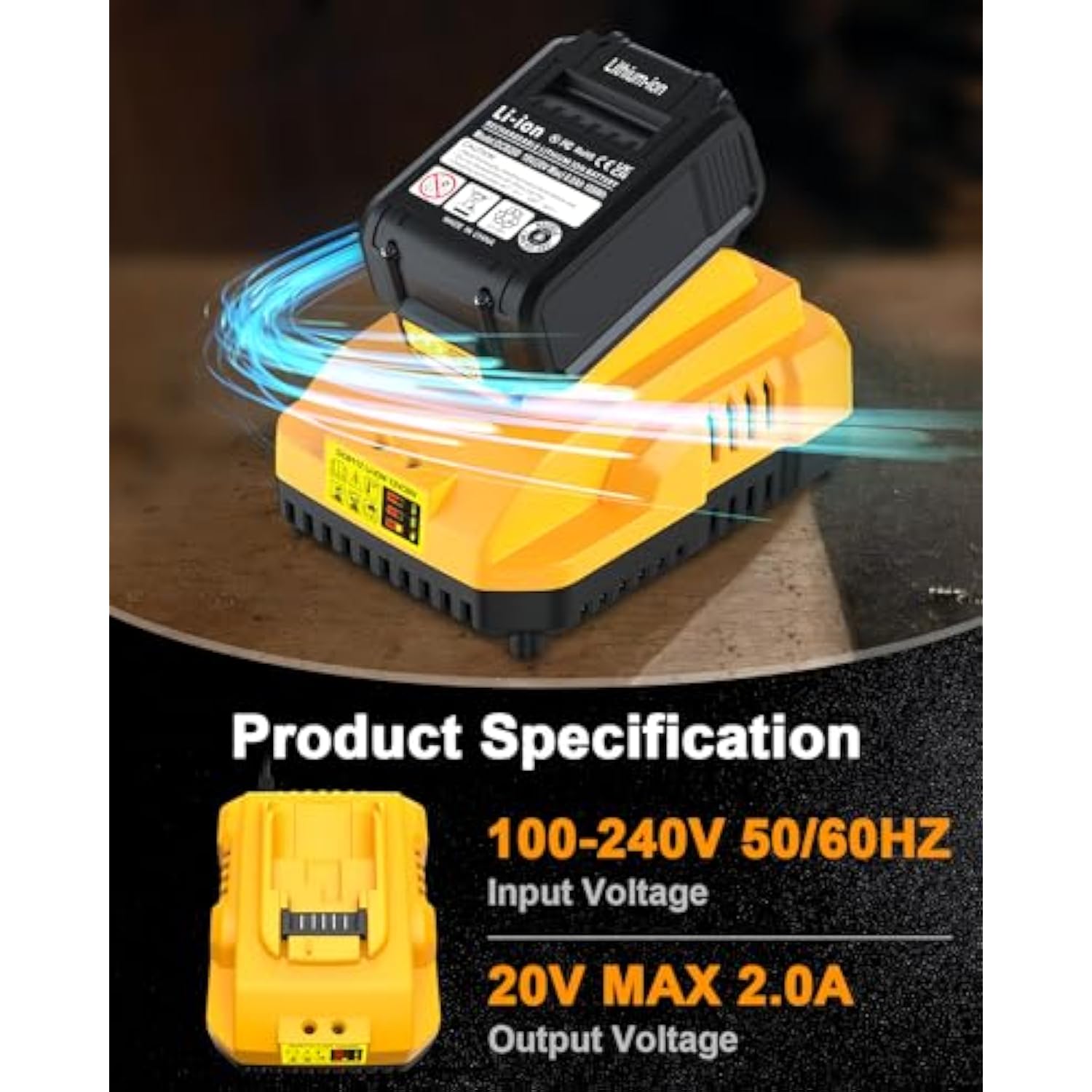 Dcb112 20V Max Battery Charger Replacement For Dewalt Battery Charger, Compatible With Dewalt 12V-20V Battery