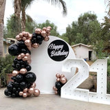 120PCS Black and Rose Gold Balloon Arch Kit for Weddings, Birthdays & Celebrations
