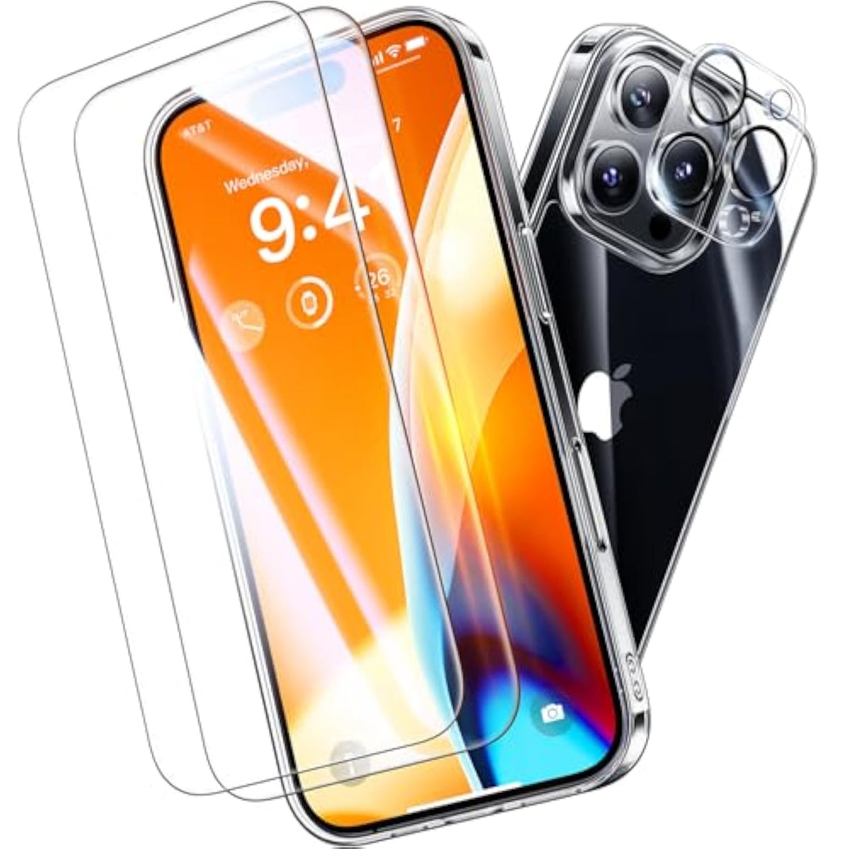 Not Yellowing For Iphone 16 Pro Case Clear, 360° Protection With 2X Screen Protector + 2X Camera Lens Protector, Military Grade Shockproof Phone Case Slim Cover For Iphone 16 Pro, Clear