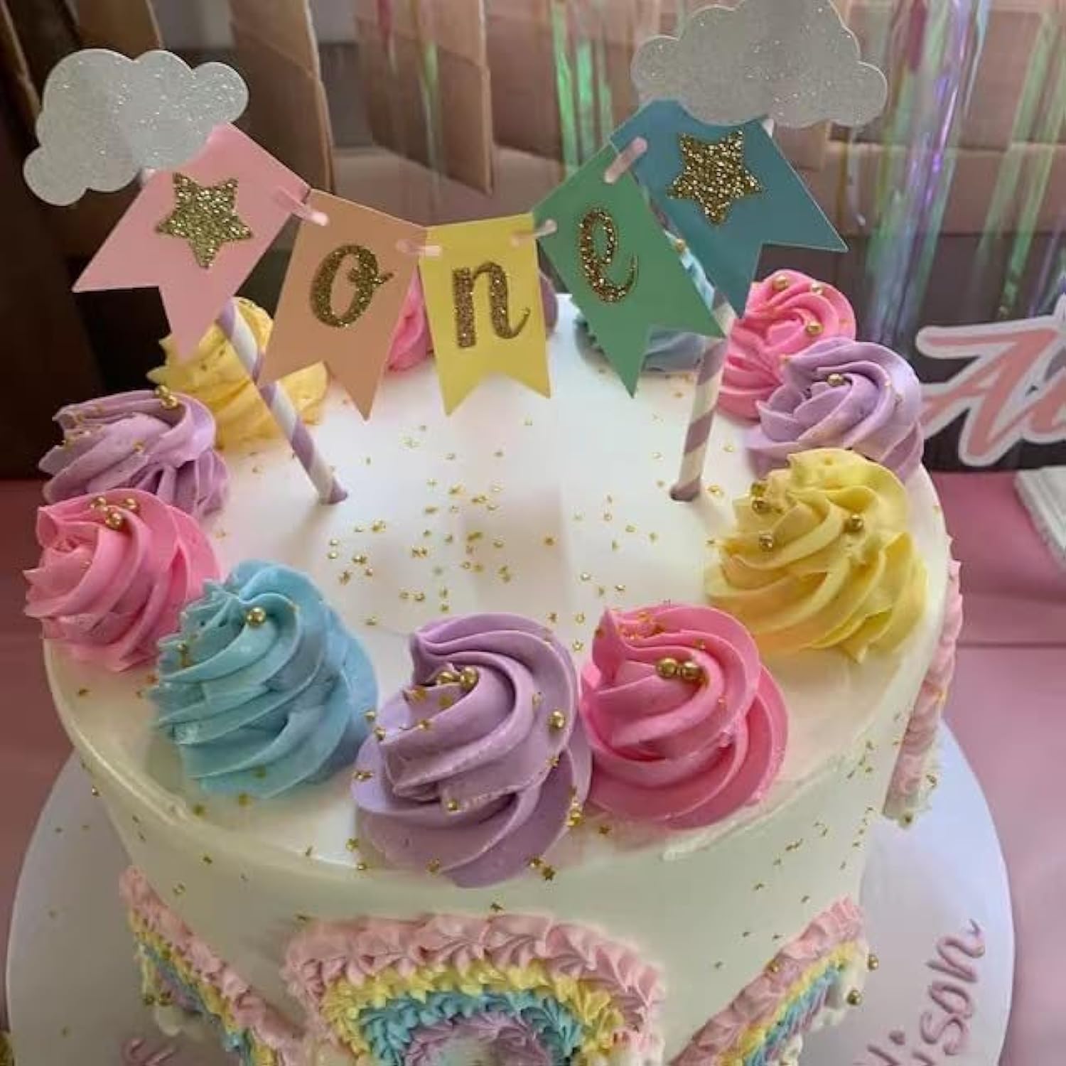Handmade 1st Birthday Cake Topper Photo Prop Baby Shower Party Decorations