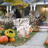 Halloween Boo Garden Flag 12x18 Double Sided Ghost Bat Pumpkin Autumn Decor