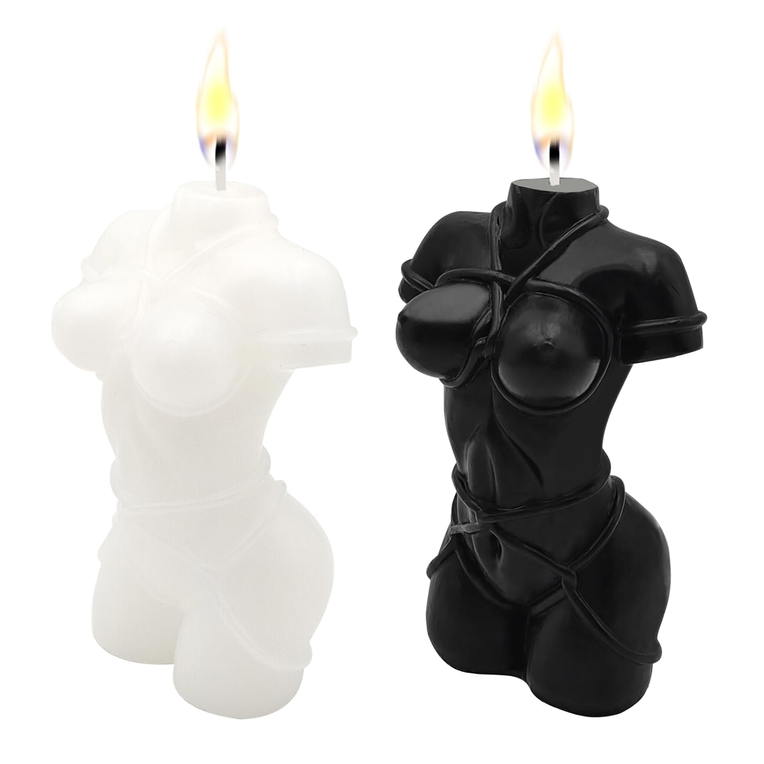 2 Pcs Body Shaped Candle, Female Body Candle Woman S&M Torso Sexy Candles For Living Room Bedroom Bathroom Home Table Aesthetic Decoration Christmas, Soy Wax Scented Candle Scented
