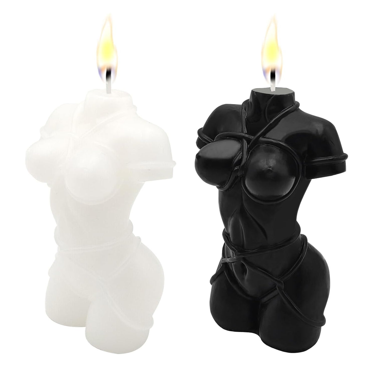 2 Pcs Body Shaped Candle, Female Body Candle Woman S&M Torso Sexy Candles For Living Room Bedroom Bathroom Home Table Aesthetic Decoration Christmas, Soy Wax Scented Candle Scented