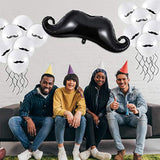 38 Pcs Mustache Balloons Black Mustache Latex Balloons Party Decorations Large Beard Foil Decorfor Birthday Graduation Little Man Themed Party Fathers Day Decoration Supplies