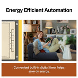 Radiant Digital Countdown Timer Rocker Light Switch, For Home Lighting Control, With Locator & Time Indicator, 60/40/20/10 Minute Settings, Rt2Laccv4, Light Almond, 1 Count
