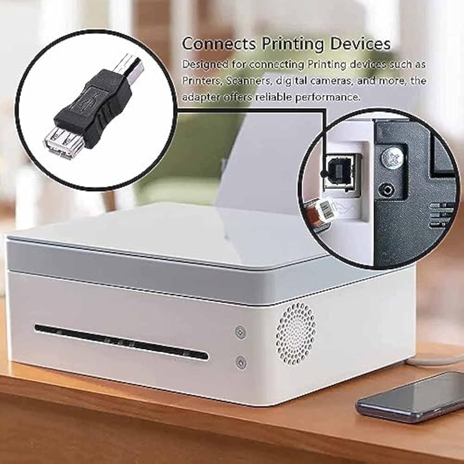 Usb A To B Adapter Usb 2.0 A Female To Usb B Male Printer Converter Connector
