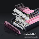 X Skyloong 60% Aluminum Gaming Keyboard, Gk68 He Usb Wired Magnetic-Switch Rgb Backlit Mechanical Keyboards With South-Facing Print Contour Line Keycap And Knob Multi-Layer Gasket (White)