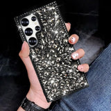 Compatible With Samsung Galaxy S25 Ultra Glitter Case 3D Glitter Sparkle Bling Case Crystal Rhinestone Diamond Bumper Clear Gems Cute Protective Girly Case For Galaxy S25 Ultra, Black