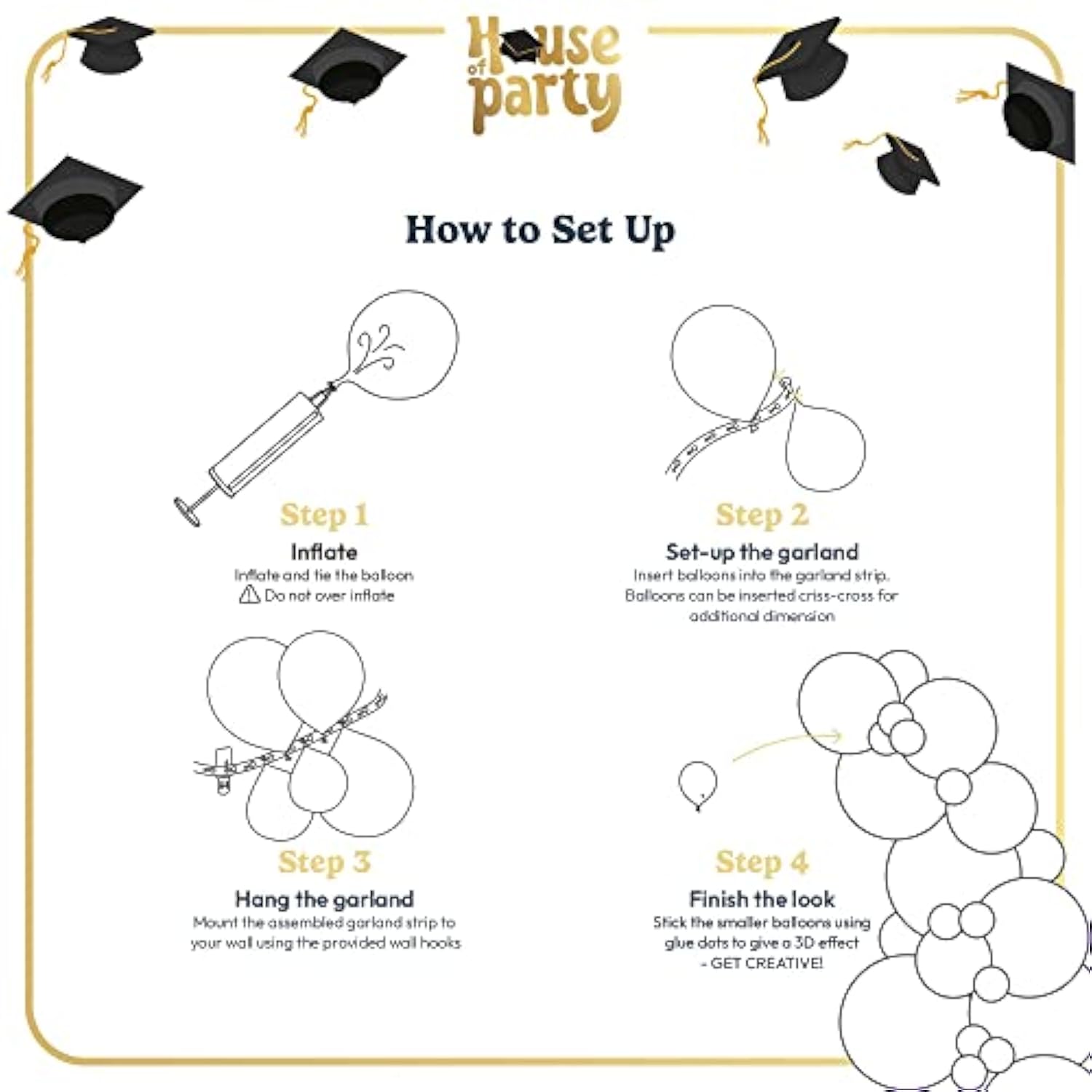 Black and Gold Balloon Arch Kit 99Pcs Garland for Graduation 2025 Party Decorations