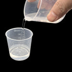 24 Pcs Clear Scale Cups, 100Ml/3.4Oz Plastic Graduated Cups With 50 Pcs Wooden Stirring Sticks For Epoxy, Resin, Stain, Mixing Paint