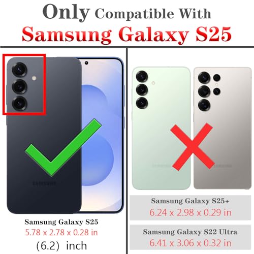 For Galaxy S25 Case With Screen Protection: Heavy Duty Protective Shockproof And Scratch Proof Cell Phone Case For Samsung Galaxy S25-Black