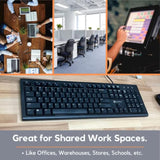 Wired Keyboard - Usb Computer Keyboard Wired, Coated With Silver Zinc Zeolite