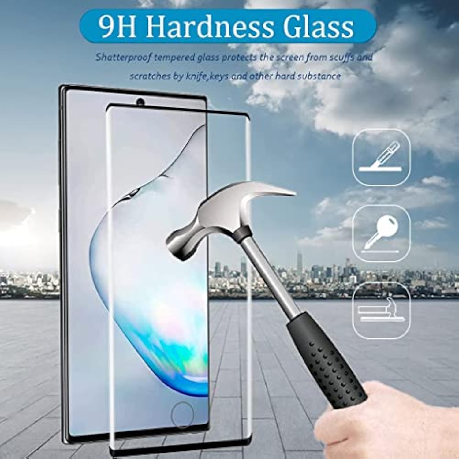 For Samsung Galaxy Note 10 Tempered Glass Screen Protector + Camera Lens Protectors [2+2 Pack] [3D] [Anti-Scratch]Hd Fingerprint Unlock Full Coverage