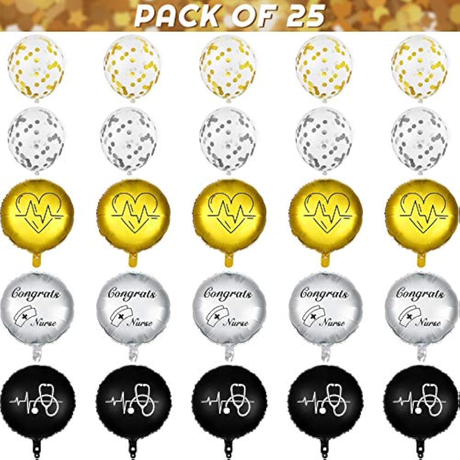 25 Pieces Nurse Graduation Balloons 18In 12In Foil Latex Nursing Graduation Decor