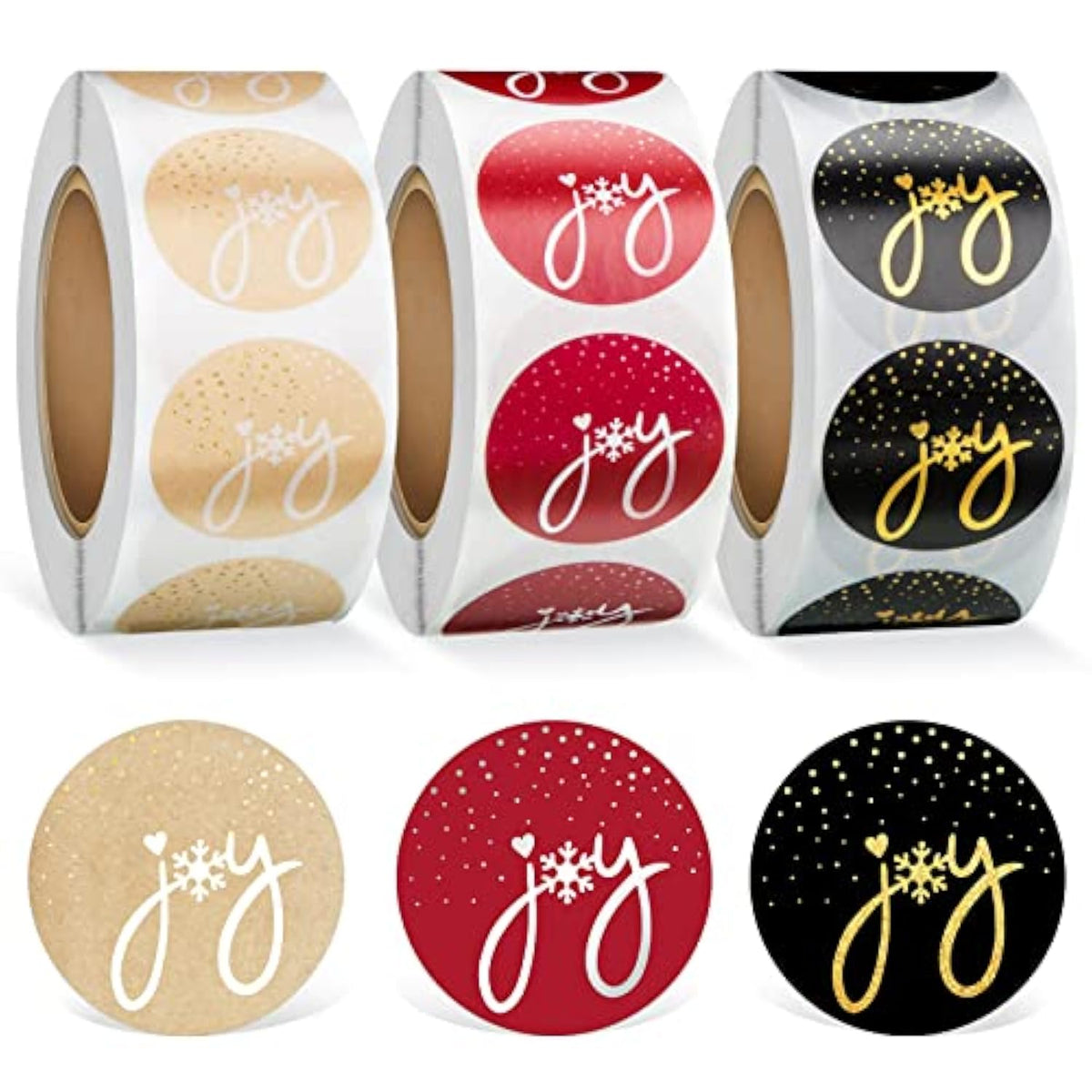 1500 Pieces Joy Christmas Stickers For Envelopes Seals Decorative Christmas Joy Card Stickers Decals Labels For Xmas Party Favors Supplies Decoration, 1 Inch