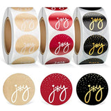 1500 Pieces Joy Christmas Stickers For Envelopes Seals Decorative Christmas Joy Card Stickers Decals Labels For Xmas Party Favors Supplies Decoration, 1 Inch
