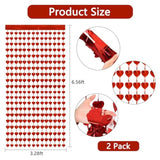 2 Pcs Red Valentines Day Backdrop Heart Shape Door Streamers Foil Tinsel Fringe Curtain For Valentines Decorations Girls Birthday Party Background Photo Booth Props (3.28 Ft X 6.57 Ft)