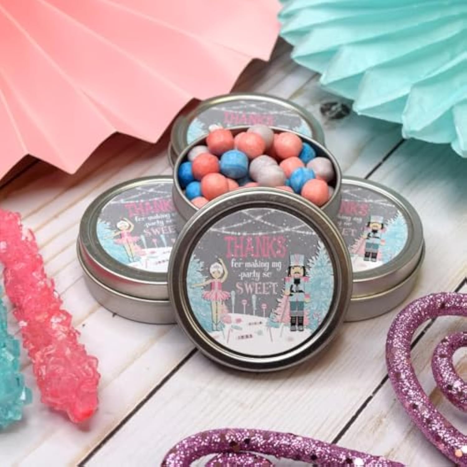 Nutcracker Land Of Sweets Holiday Christmas Thank You Sticker Labels, 40 2" Party Circle Stickers By Amandacreation, Great For Party Favors, Envelope Seals & Goodie Bags