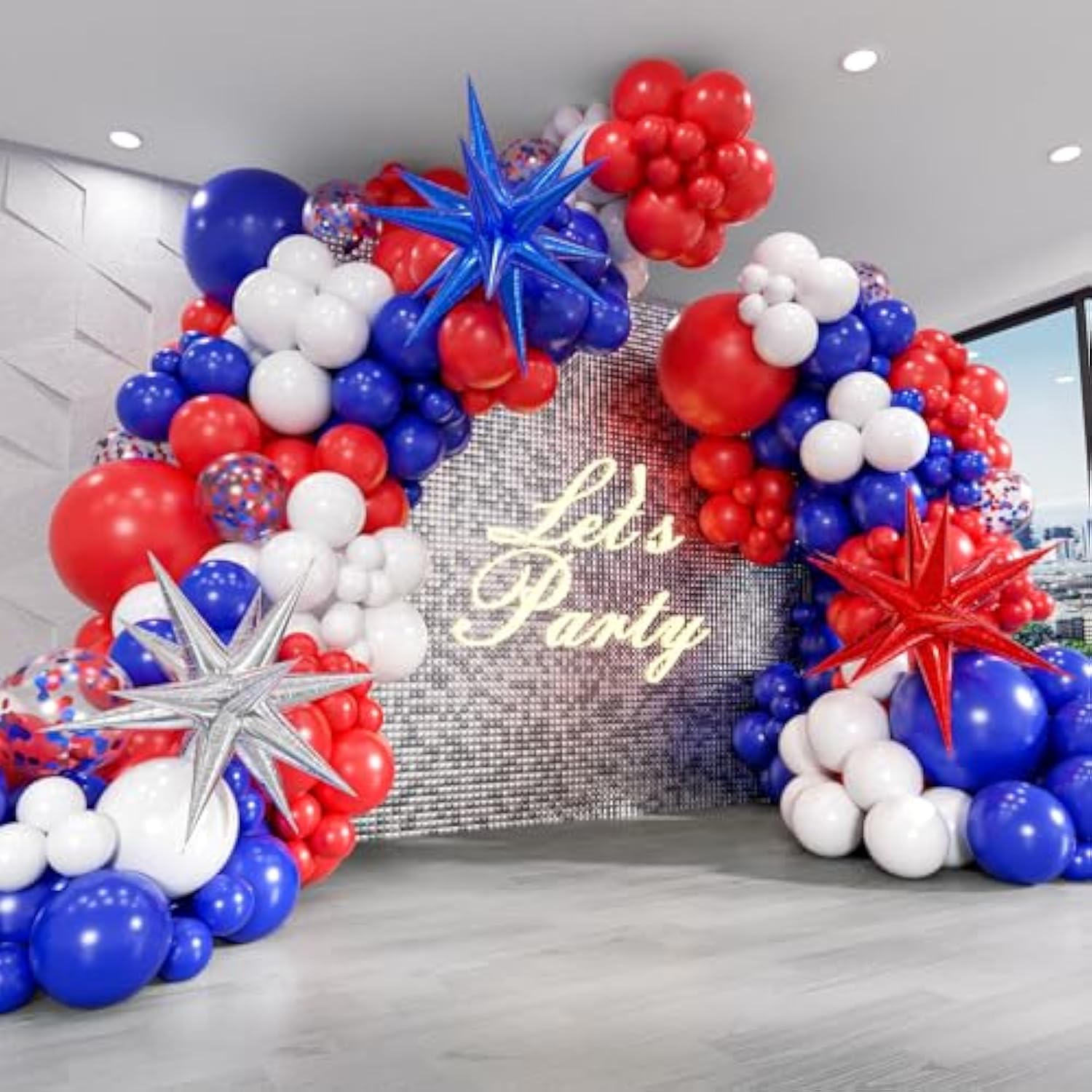 Patriotic Balloon Garland Kit: Red, White & Blue - 4th of July Party Decor